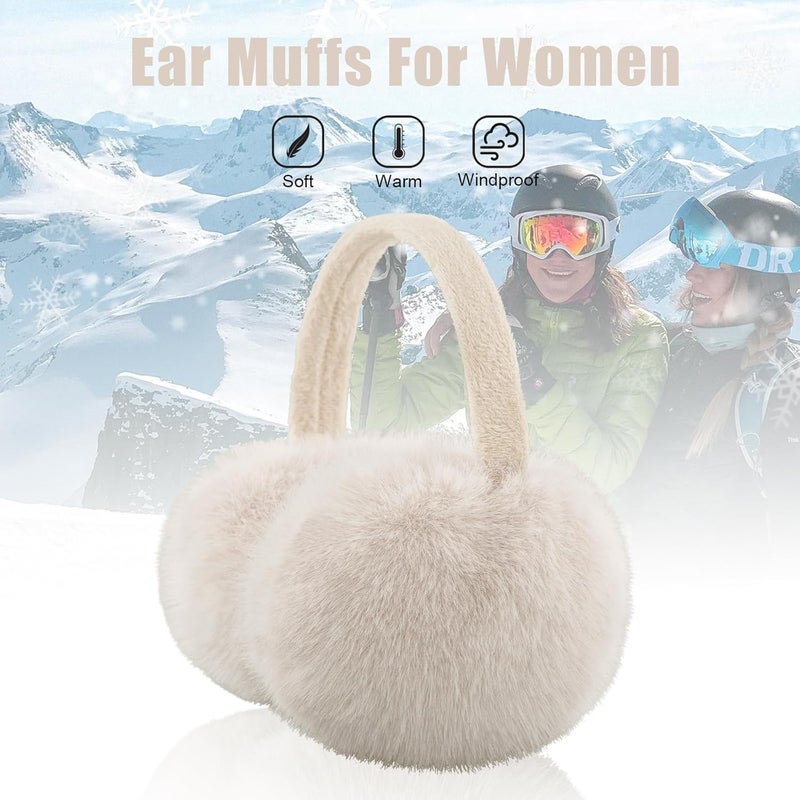 YATANAM Ear Muffs for Women Faux Fur Winter Girls Earmuffs Fluffy Adjustable Ear Warmers Cute Ear Covers - Image 5